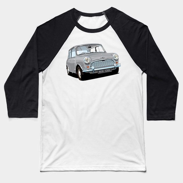 classic mini cooper in grey Baseball T-Shirt by candcretro